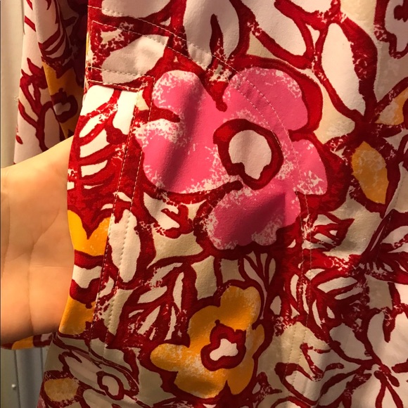 Chico’s ZENERGY Neema Jacket Floral Pink Orange Red White Light Golf Colorful - Picture 7 of 11